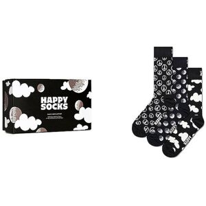 Happy Socks Herren Geschenkbox Socken Black & White 3er Pkg 41-46 Black Schwarz   Herren   P000689