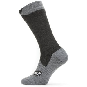 SealSkinz WP All Weather Mid Socke 47-49 Schwarz/Grau