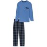 Schiesser Pyjama Herren Jersey bedruckt, blau