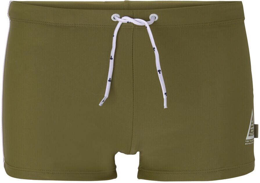 TOM TAILOR Herren Badehose mit seitlichem Streifen, grün, Gr.5