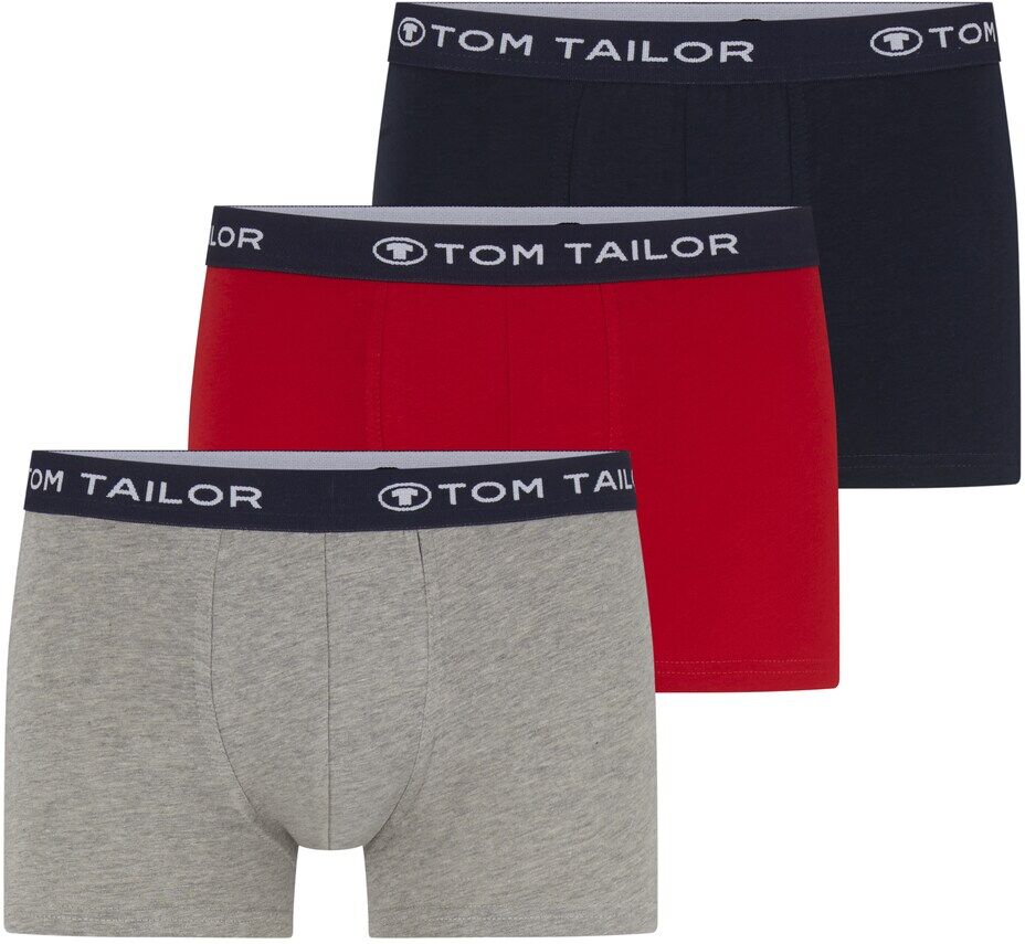 TOM TAILOR Herren Hip-Pants im Dreierpack, rot, unifarben, Gr.L/6