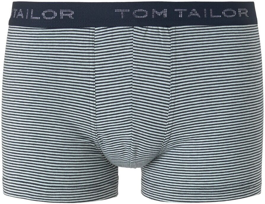 TOM TAILOR Herren Gestreifte Hip-Pants mit Logo-Stickerei am Bund, blau, Gr.XXL/8