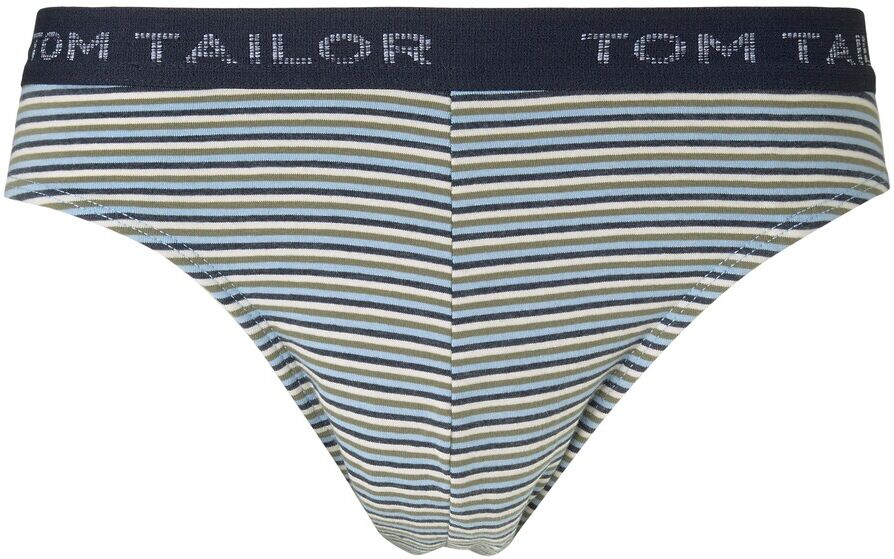 TOM TAILOR Herren Gestreifter Slip, blau, Gr.S/4