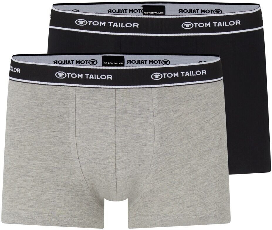 TOM TAILOR Herren Boxershorts im Doppelpack, grau, unifarben, Gr.M/5