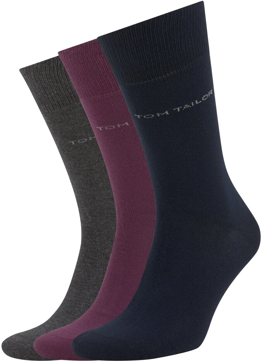 TOM TAILOR Herren Basic Socken im Dreierpack, rot, Gr.39-42