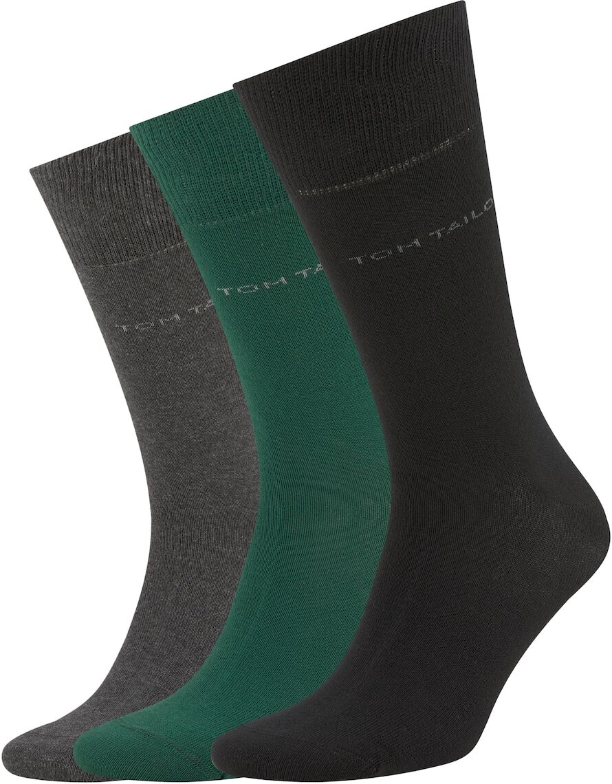 TOM TAILOR Herren Basic Socken im Dreierpack, grün, Gr.43-46