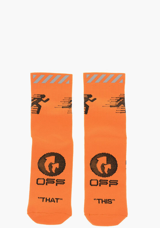 Off-White Stretch Cotton TRACK Socks Größe Unica