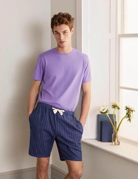 Boden Beerensorbet, Gestreift Pyjamashorts aus gebürsteter Baumwolle Herren Boden, L, Blue