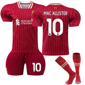 2024-2025 Liverpool hjemme fodboldtrøjesæt til børn med sokker nr. 10 Mac Allister 20
