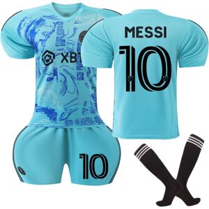 Inter Miami CF Away Fodboldtrøje med sokker til Kid No. 10 Messi adult XS