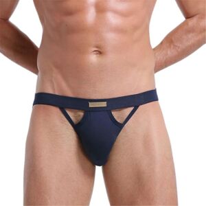 Herre Sexy Hollow Out Undertøj Briefs Erotiske underbukser Royal Blue XL