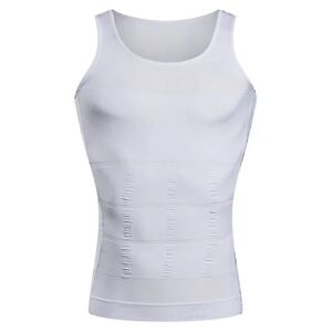 Mænd Korset, Body Slankende Mave Shaper- Talje skjorter White M