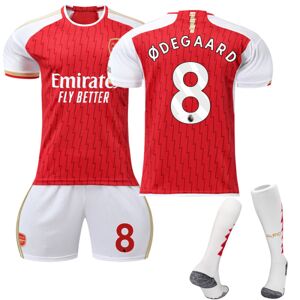 23-24 Arsenal Home Kids Football Kit med nr. 8 Ødegaar sokker Adult S No.8