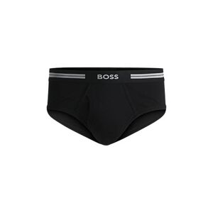 Boss Regular-rise briefs in pure cotton with logo waistband