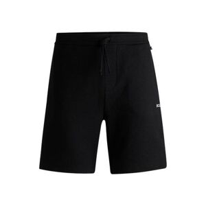 Boss Waffle-structured pyjama shorts with embroidered logo