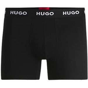 HUGO Three-pack of stretch-cotton boxer briefs with logo waistbands