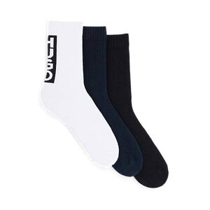 HUGO Three-pack of cotton-blend short socks with branding