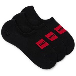 HUGO Three-pack of invisible socks with red logo labels