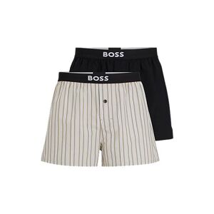 Boss Two-pack of cotton pyjama shorts with logo waistbands