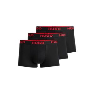 HUGO Three-pack of stretch-jersey trunks with logo waistbands