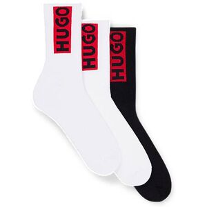 HUGO Three-pack of short socks with red logo labels