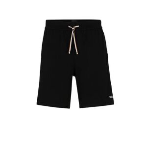 Boss Stretch-cotton pyjama shorts with logo print