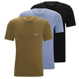 Boss Three-pack of cotton underwear T-shirts with embroidered logos