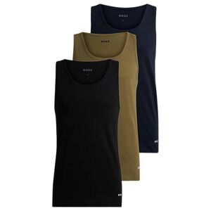 Boss Three-pack of tank-top vests in cotton