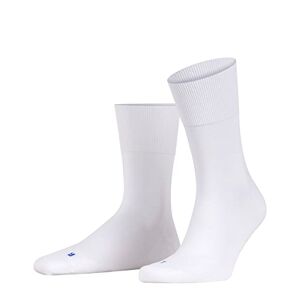 FALKE Unisex Running Socks, Cotton, Black, Grey, Many Other Colours, Thick, Reinforced Socks, without Pattern, with Medium Padding, Warm and Long for Everyday Use, Plush Sole, 1 Pair, White (White 2000), 39-41