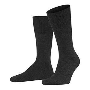 FALKE Airport New Wool Cotton Men's Socks Black White Many Other Colours Reinforced Men's Socks without Pattern Breathable Thick Plain, 1 Pair, Grey (Anthracite Melange 3080), 47-48