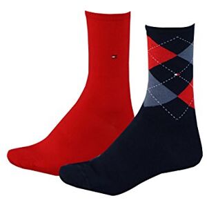 Tommy Hilfiger Women's Socks, Pack of 2 (Th Women Check Sock 2p) Multicoloured (Midnight Blue 563/Red), size: 39-42