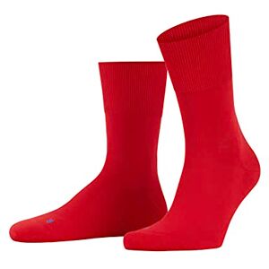 FALKE Unisex Running Socks, Cotton, Black, Grey, Many Other Colours, Thick, Reinforced Socks, without Pattern, with Medium Padding, Warm and Long for Everyday Use, Plush Sole, 1 Pair, Red (Fire 8150), 44-45