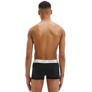 Calvin Men's Boxer Shorts, Low Rise Trunks, Cotton, with Stretch, Pack of 3, black