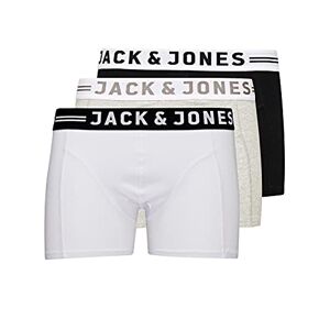 JACK & JONES Men's Sense Trunks Pack of 3 Boxer Shorts (Sense Trunks 3-pack) Light Grey Mix Plain, size: l