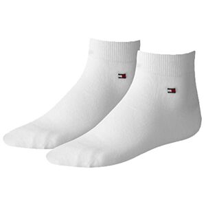 Tommy Hilfiger Men's TH Men's Quarter 2P Sneaker Socks 2 Pairs (Th Men Quarter 2p) White (white 300) Plain, size: 39-42