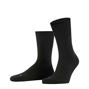 FALKE Unisex Running Socks, Cotton, Black, Grey, Many Other Colours, Thick, Reinforced Socks, without Pattern, with Medium Padding, Warm and Long for Everyday Use, Plush Sole, 1 Pair, Black (Black 3000), 46-48