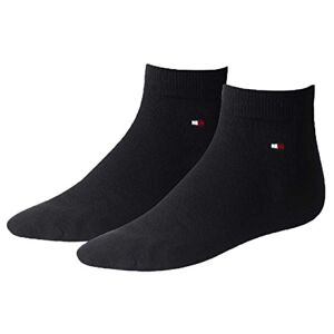 Tommy Hilfiger Men's TH Men's Quarter 2P Sneaker Socks 2 Pairs (Th Men Quarter 2p) Blue (Dark Navy 322) Plain, size: 39-42