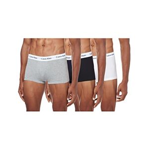 Calvin Klein Men's Boxer Shorts, Low Rise Trunks, Cotton, with Stretch, Pack of 3, black/white/grey heather