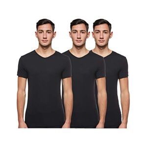 Tommy Hilfiger Men's Premium Essential 3 Pack V-Neck Tee Plain Vest, Black, XX-Large