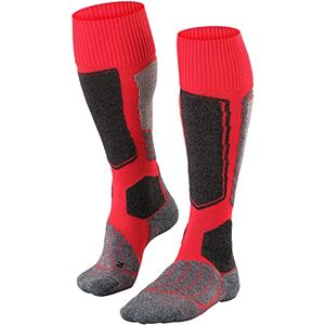 FALKE Wool and Silk Men’s SK1 Ski Socks, Black, Blue and Many Other Colours, Thick Reinforced Ski Socks without Pattern with Extra Strong Padding, Knee High and Warm for Skiing, 1 Pair, red, 39-41