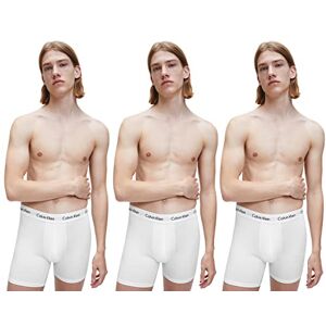 Calvin Men's Boxer Shorts, Trunks Cotton with Stretch, Black B-Cool Melon/Glxy Gry/Brn Belt, Pack of 3., White