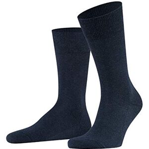 FALKE Socks, Family, Cotton Men's Black, White, Many Other Colours, Reinforced Men's Socks Without Pattern, Breathable, Thin and Plain, 1 Pair (Family M So) Blue (Navy Blue Melange 6490) Plain Blickdicht, size: 43-46