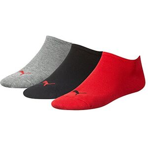 PUMA Invisible Unisex Sports Socks, Pack of 3, 251025 (Sneaker Trainer Plain Socks) black/red, size: 39-42