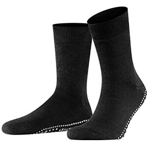 FALKE House Socks Home Pads Cotton Wool Size 35-50 Men Black Grey Many Other Colours Reinforced Hut Socks Without Pattern Breathable Pimple Print Non-Slip on the Sole 1 Pair (Homepads M Hp) Black (Black 3000) Plain Blickdicht, size: 47-50