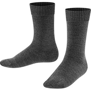 FALKE Unisex Kinder Socken Comfort Wool K SO Wolle einfarbig 1 Paar, Grau (Dark Grey 3070), 27-30