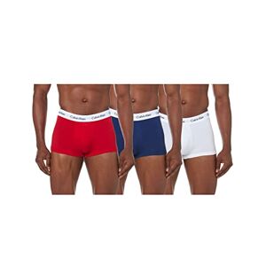 Calvin Men's Boxer Shorts, Low Rise Trunks, Cotton, with Stretch, Pack of 3