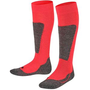 FALKE Children’s Active Wool Ski Socks, Black, Blue, Many Other Colours, Thick Reinforced Ski Socks without Pattern with Medium Padding, Knee High and Warm for Skiing, 1 Pair (Active Ski K Kh) Red (Fire 8150), size: 23-26