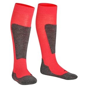 FALKE Children’s Active Wool Ski Socks, Black, Blue, Many Other Colours, Thick Reinforced Ski Socks without Pattern with Medium Padding, Knee High and Warm for Skiing, 1 Pair (Active Ski K Kh) Red (Fire 8150), size: 23-26