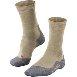 FALKE Trekking Socks TK5 New Wool Men's Black Grey Many Other Colours Ultra Thin Reinforced Hiking Socks without Pattern with Light Padding Thin Long for Hiking 1 Pair, beige, 44-45