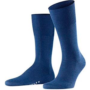 FALKE Airport New Wool Cotton Men's Socks Black White Many Other Colours Reinforced Men's Socks without Pattern Breathable Thick Plain, 1 Pair, Blue (Royal Blue 6000), 39-40